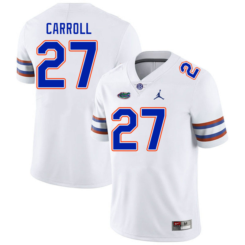 Men #27 Cam Carroll Florida Gators College Football Jerseys Stitched-White